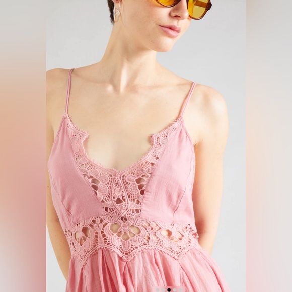 NWT Free People Dress 'ILEKTRA' in Pink Sz S Dusky Pink - Picture 3 of 8